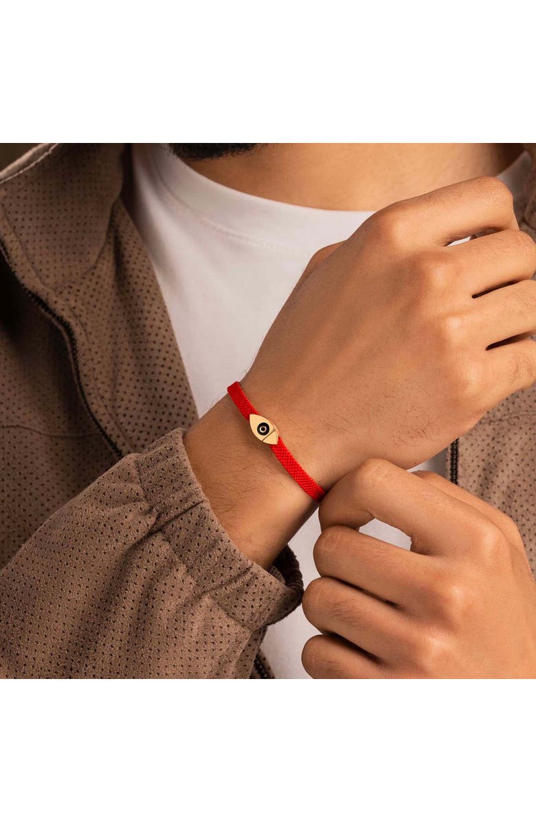 Karma and Luck Men's Evil Eye Red String Adjustable Bracelet Grounded Protection, Alternate, color, Red/Gold