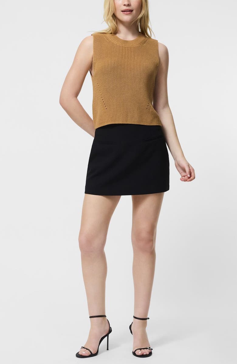 French Connection Mozart Crop Sweater Vest, Alternate, color, Camel
