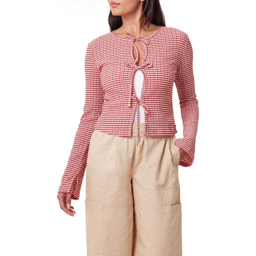Scotch & Soda Gingham Tie Top In Roadside Red/cotton Candy