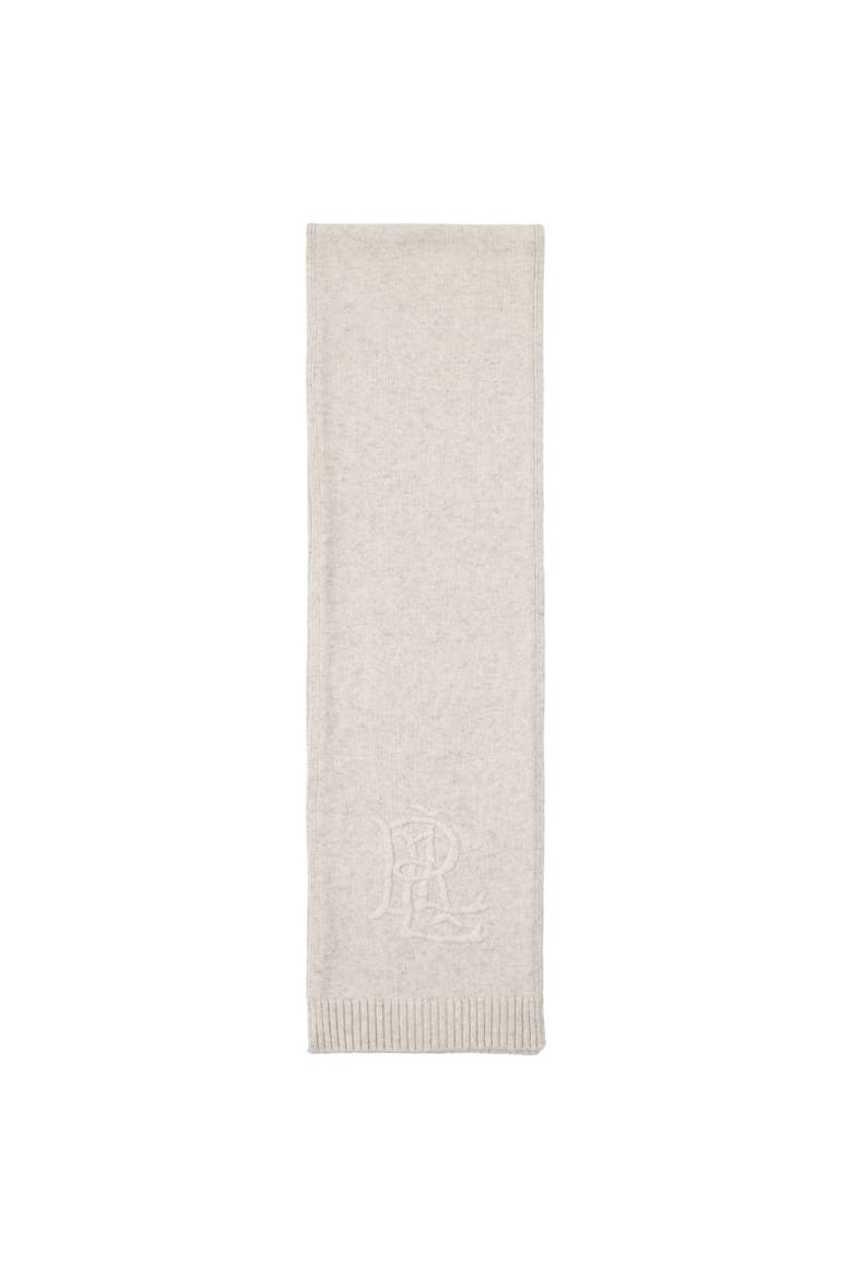embroidered logo scarf, Alternate, color, oatmeal heather