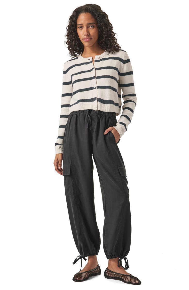 Splendid Rowena Stripe Crop Cardigan, Alternate, color, Moonstone/ Lead
