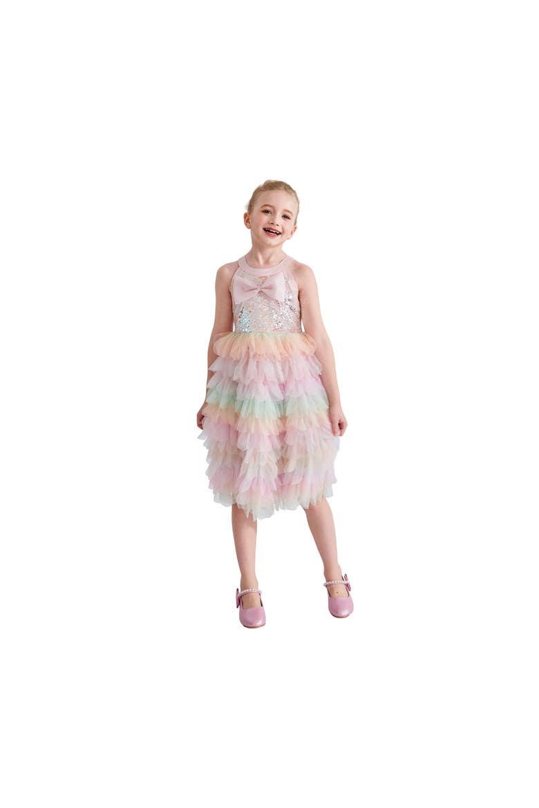 Sylvette Sequin Tulle Dress, Alternate, color, Pink