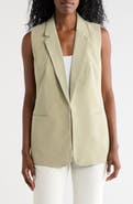 T Tahari Notch Lapel Longline Vest