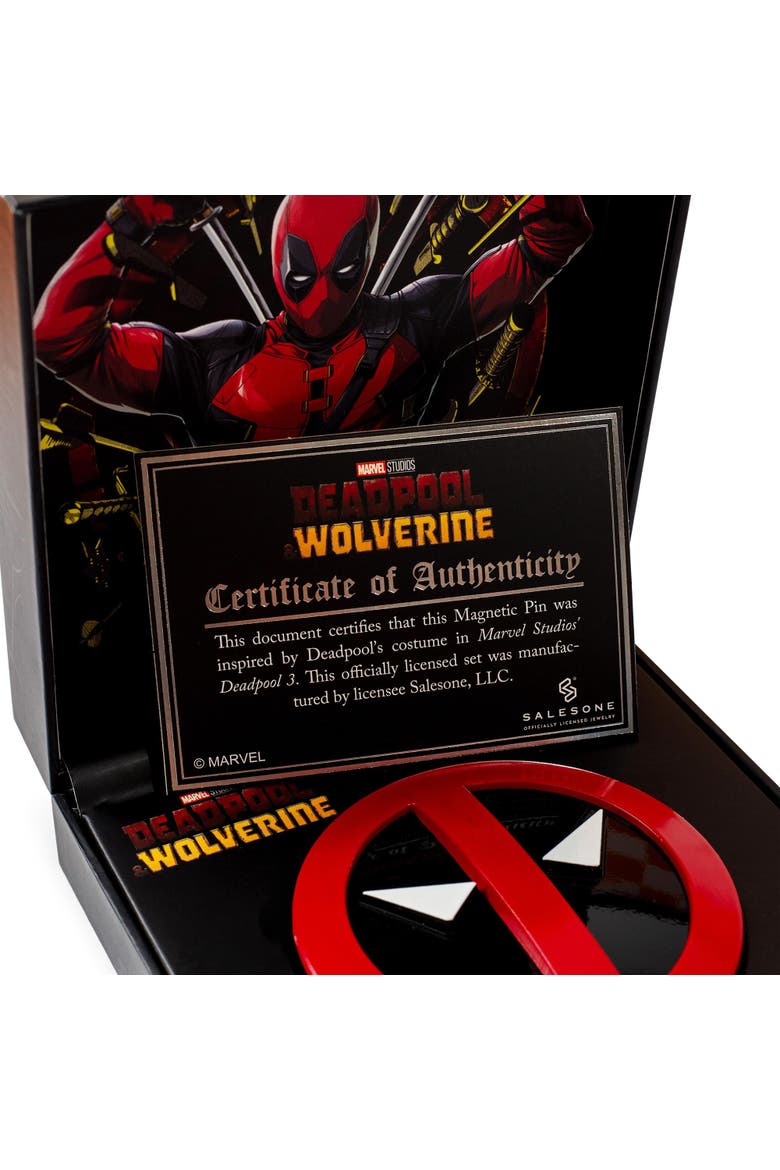 Marvel Studios Deadpool & Wolverine Belt Icon Magnetic Pin | SDCC 2024 Exclusive, Alternate, color, Red/Black