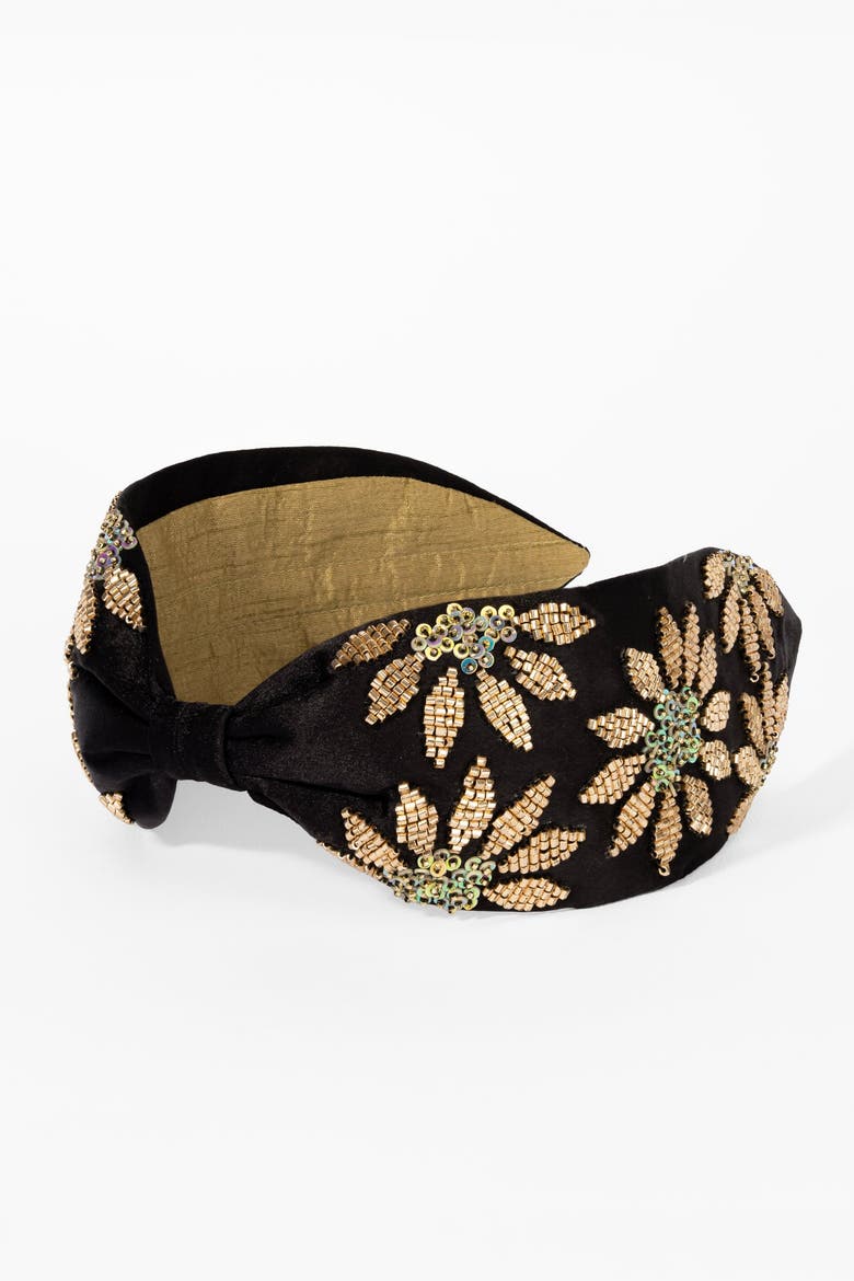 Midnight Marigold Headband, Alternate, color, Black