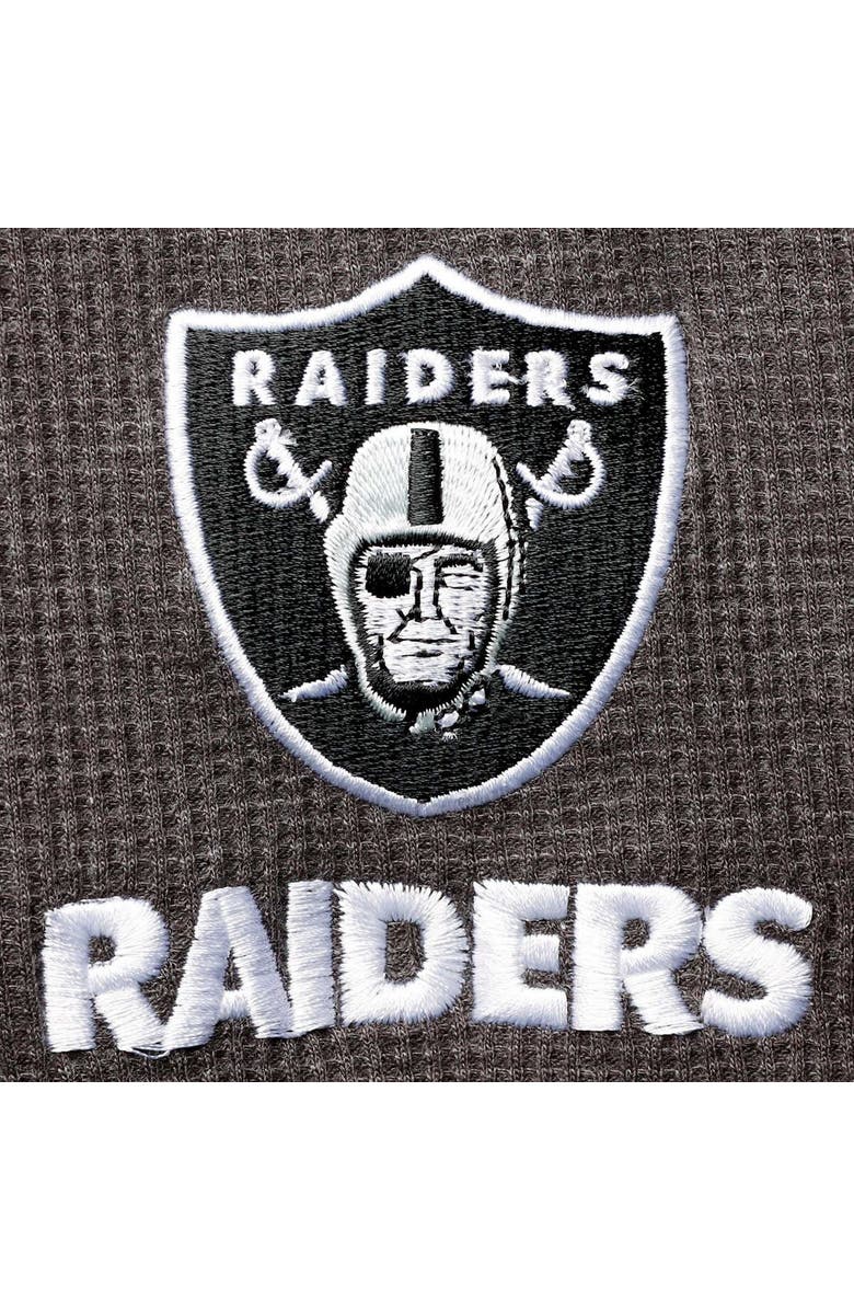 DUNBROOKE Men's Dunbrooke Heathered Gray Las Vegas Raiders Logo Maverick Thermal Henley Long Sleeve T-Shirt, Alternate, color, 