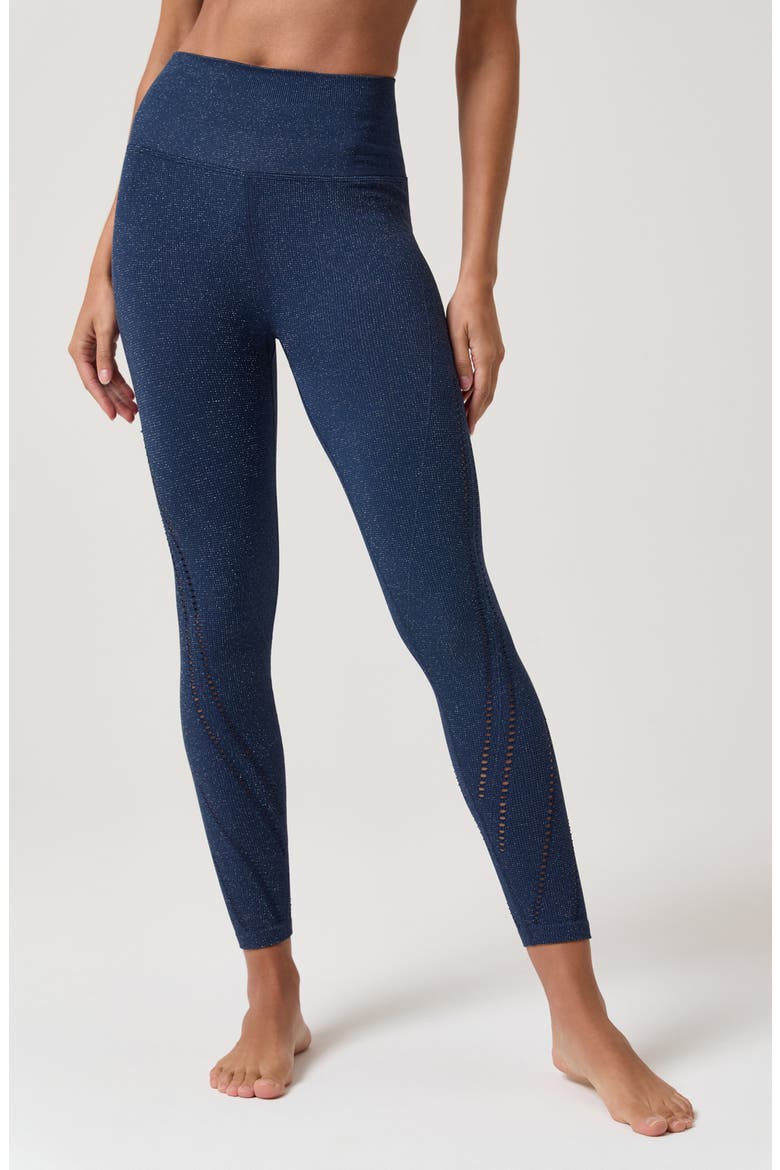 Danielle High Waist Shimmer Leggings, Main, color, INDIGO