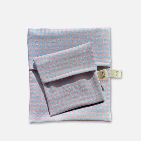 Double Layer Gingham Food Bag Set