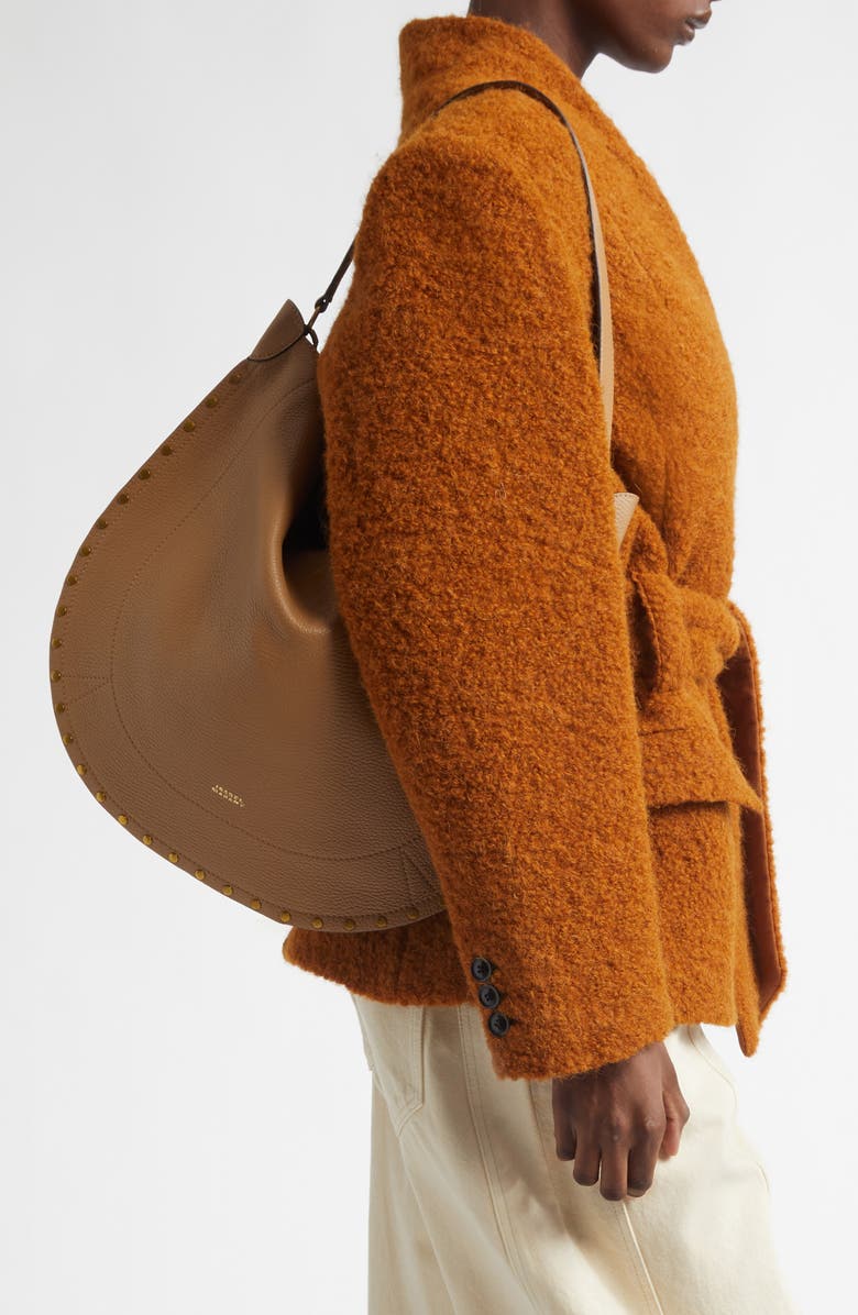 Isabel Marant Oskan Soft Leather Hobo Bag, Alternate, color, Cappuccino