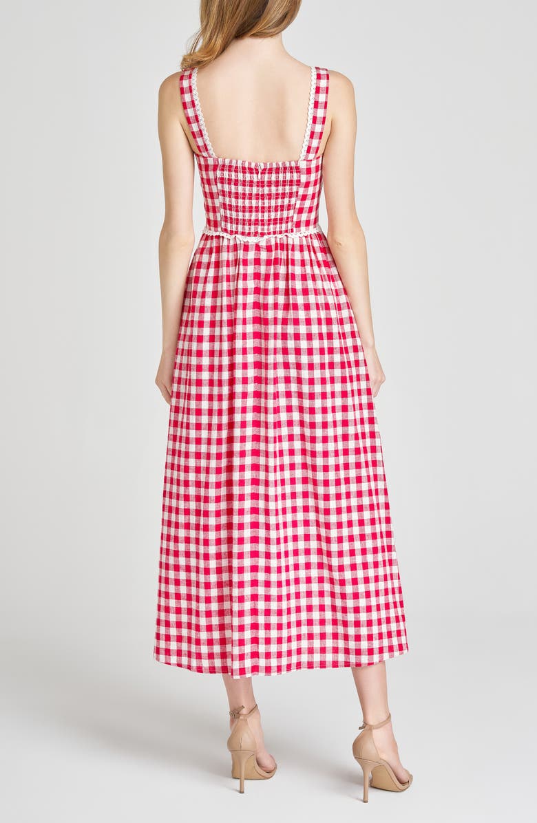 x Styled by COCO! Gracie Gingham Linen Blend Midi Dress
