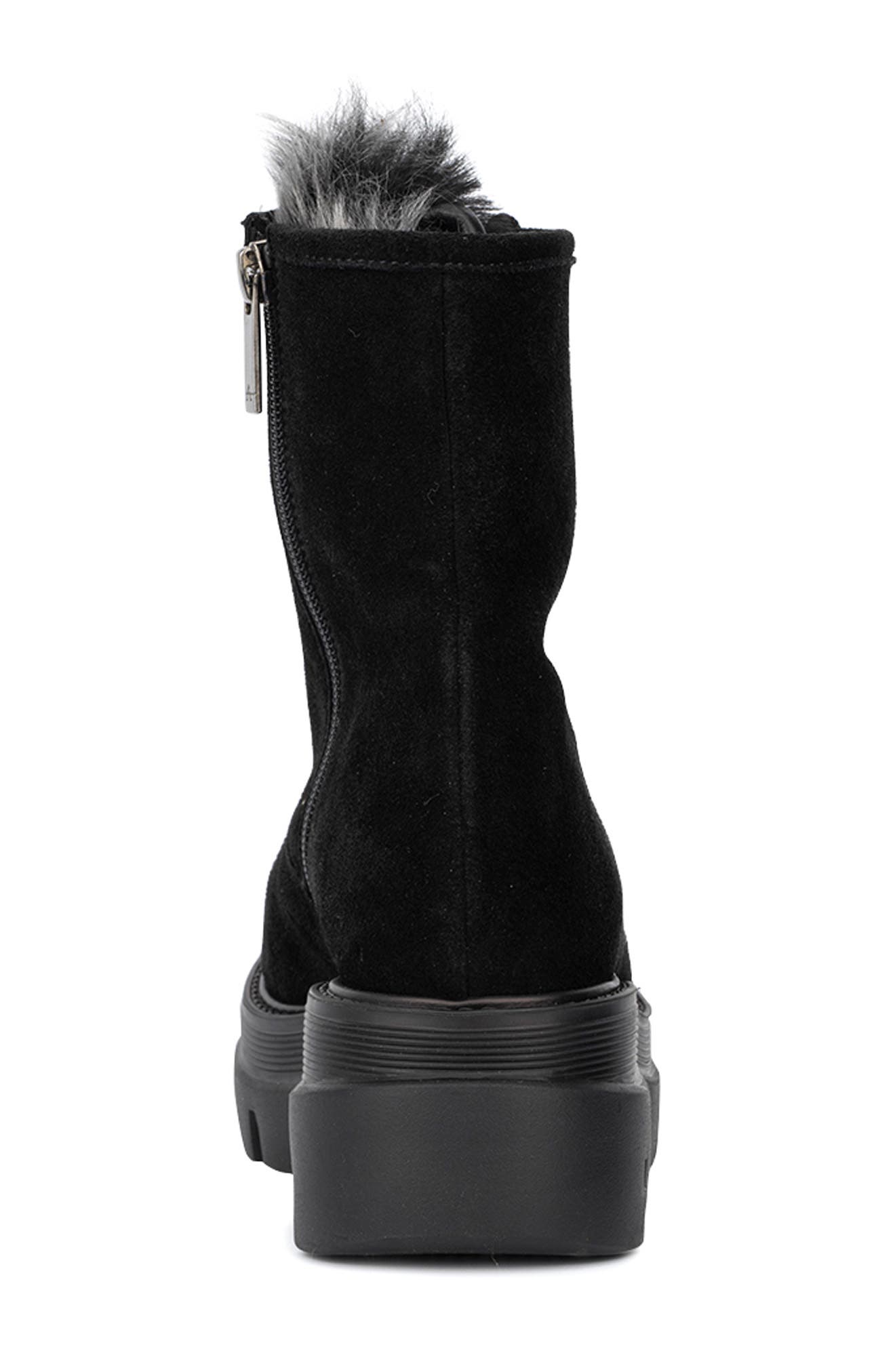 Aquatalia Ivanya Weatherproof Suede & Genuine Shearling Lug Boot, Alternate, color, 