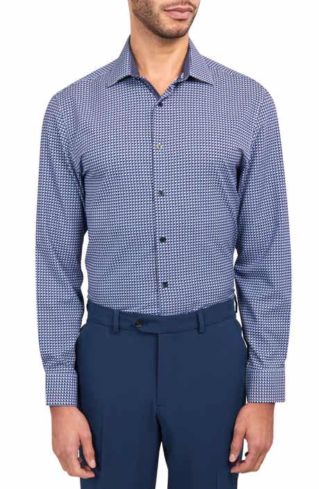 Trim Fit Performance Geo Dress Shirt