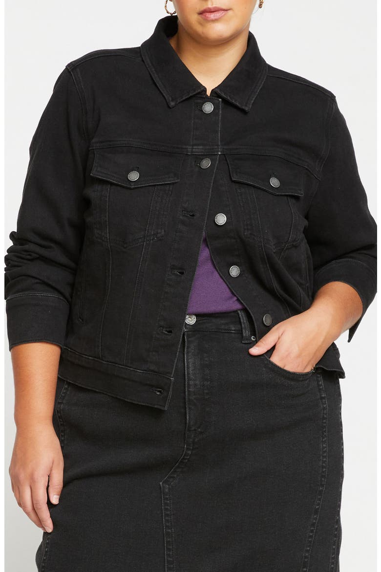 Kelsey Denim Jacket, Main, color, BROKEN BLACK