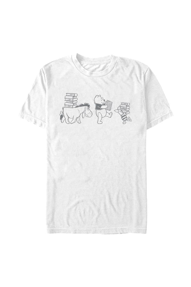 Men's Friends Carrying Books Short Sleeve T-Shirt, Main, color, White
