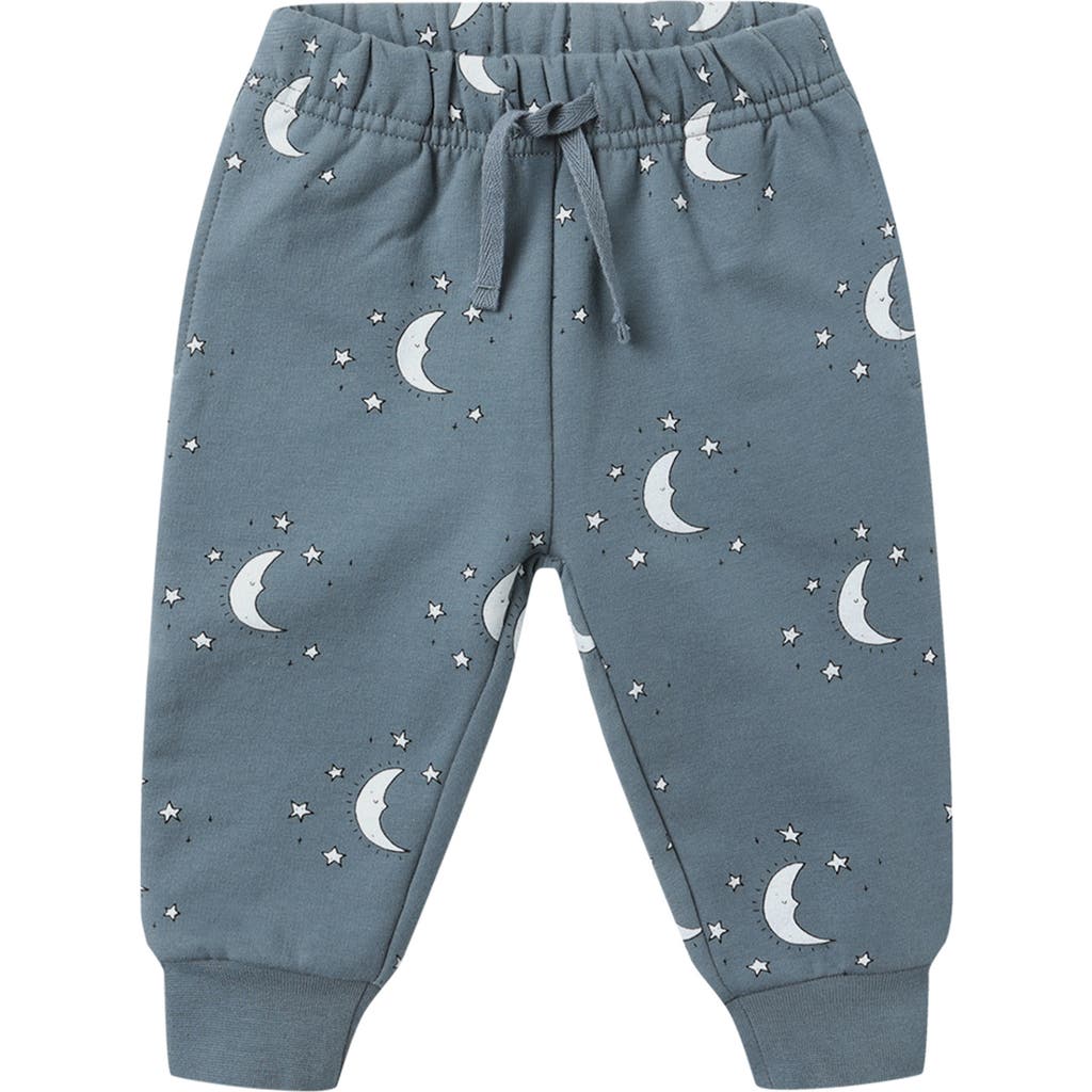 Quincy Mae Relaxed Stretch Organic Cotton Fleece Sweatpants In Blue