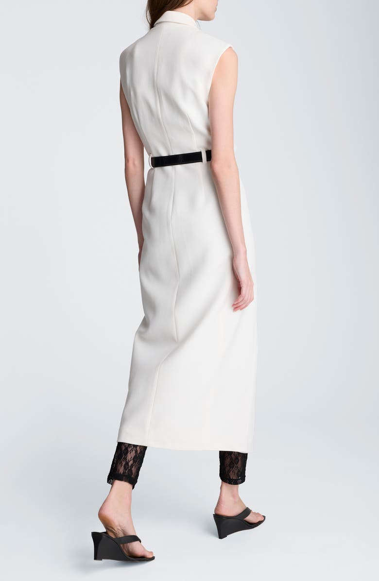 Kenneth Cole Double Breasted Midi Trench Dress, Alternate, color, Natural White / Black
