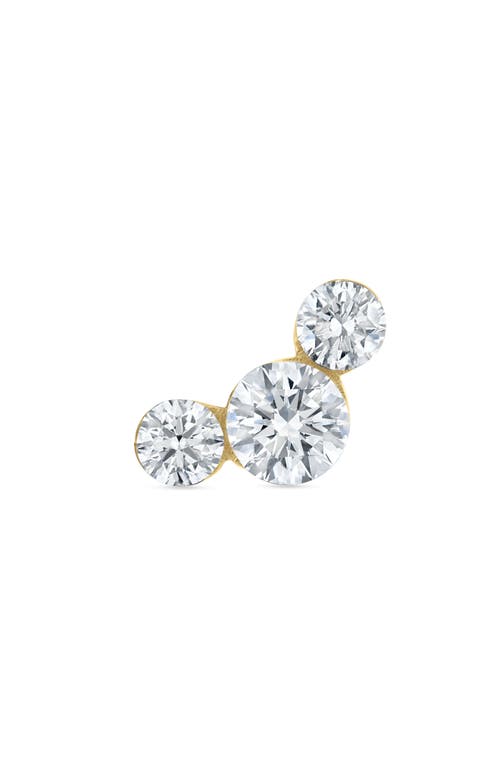 Maria Tash Invisible Setting Three Diamond Stud Earring In Yellow Gold