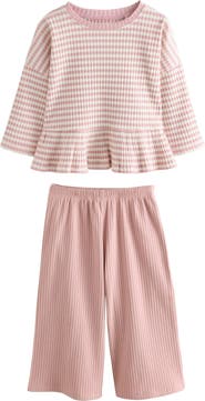 NEXT Kids' Long Sleeve Top & Wide Leggings