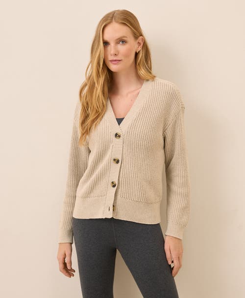 Pact Luxe Knit Cropped Cardigan In Neutral