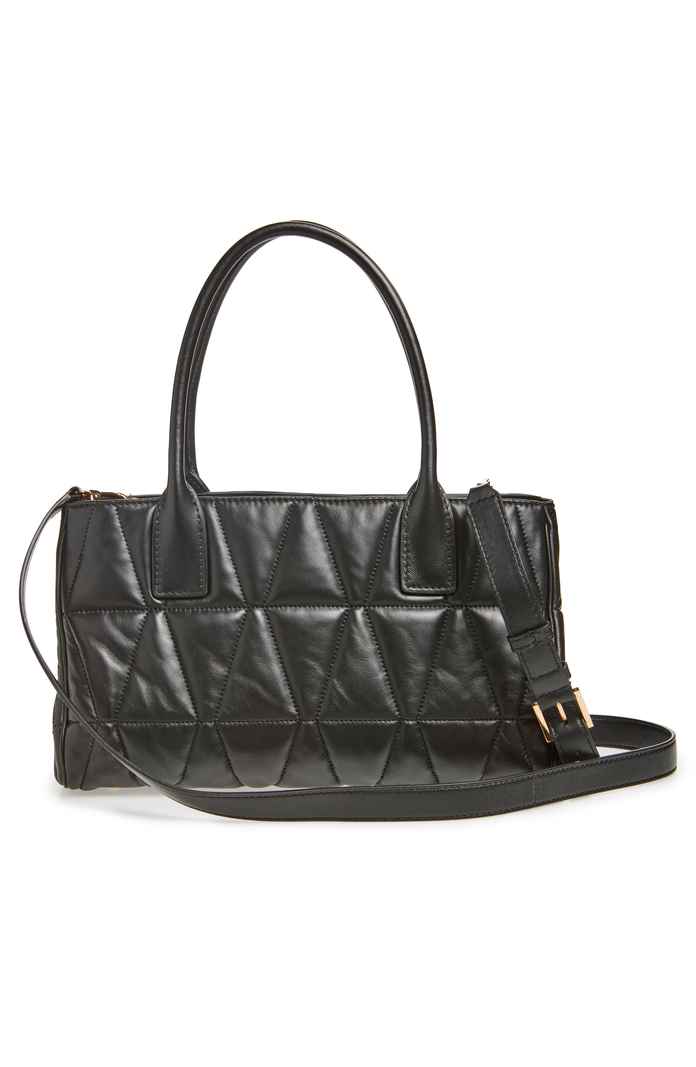 Versace Medium Medusa '95 Quilted Leather Tote, Alternate, color, Black Versace Gold