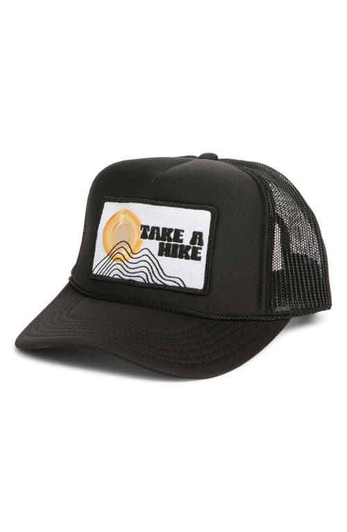 Friday Feelin ' Take A Hike Patch Trucker Hat In Black