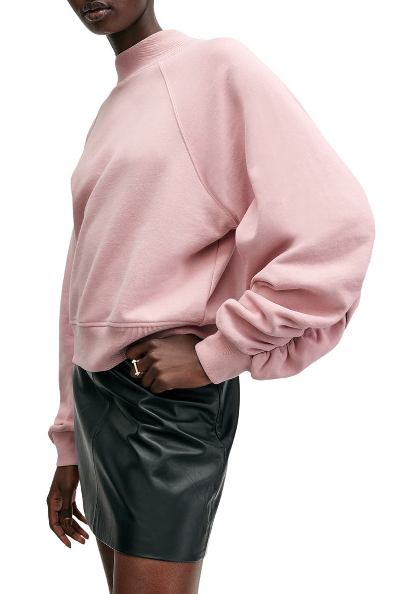Dana Back Zip Mock Neck Sweatshirt, Alternate, color, DUSTY PINK ORCHID