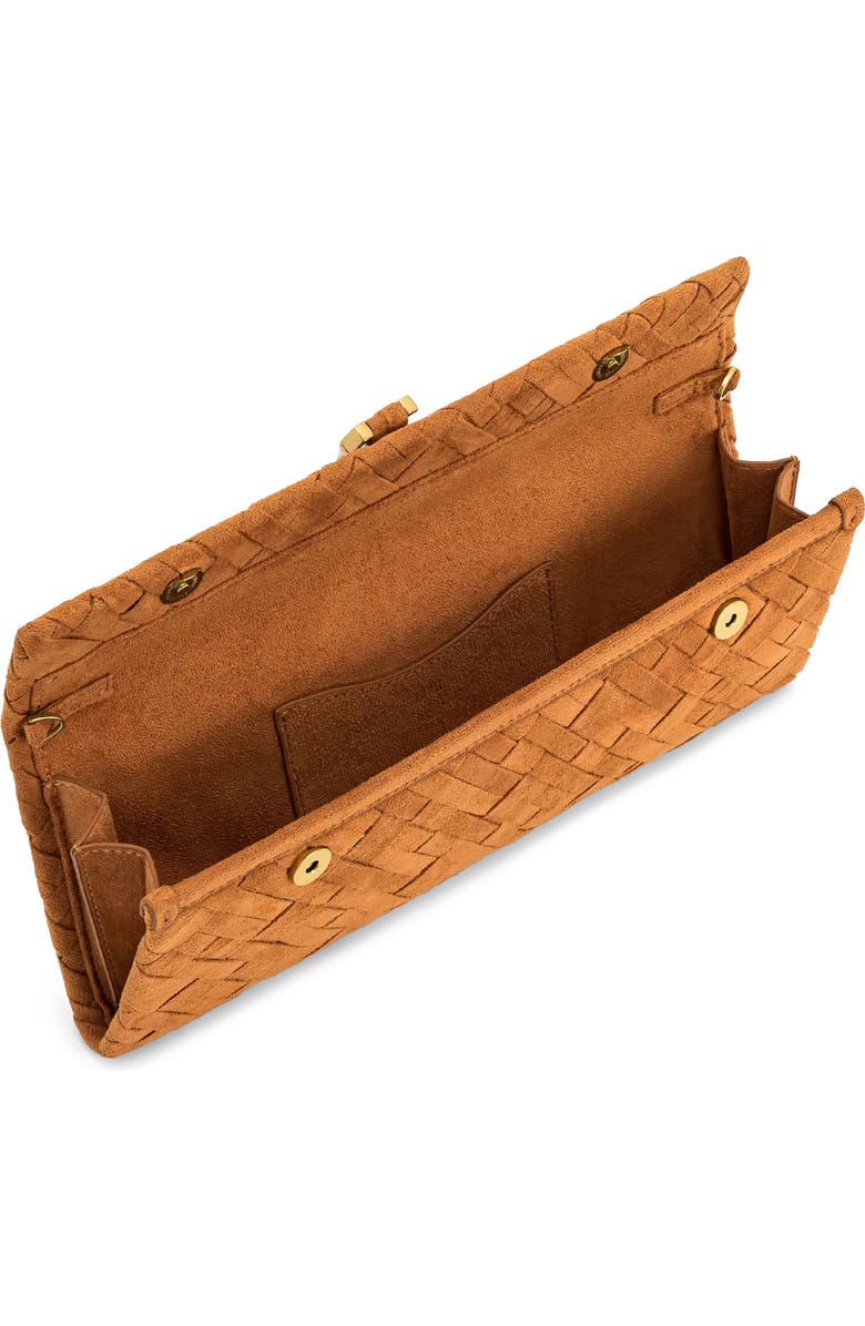 JW PEI Zaria Woven Clutch, Alternate, color, Brown