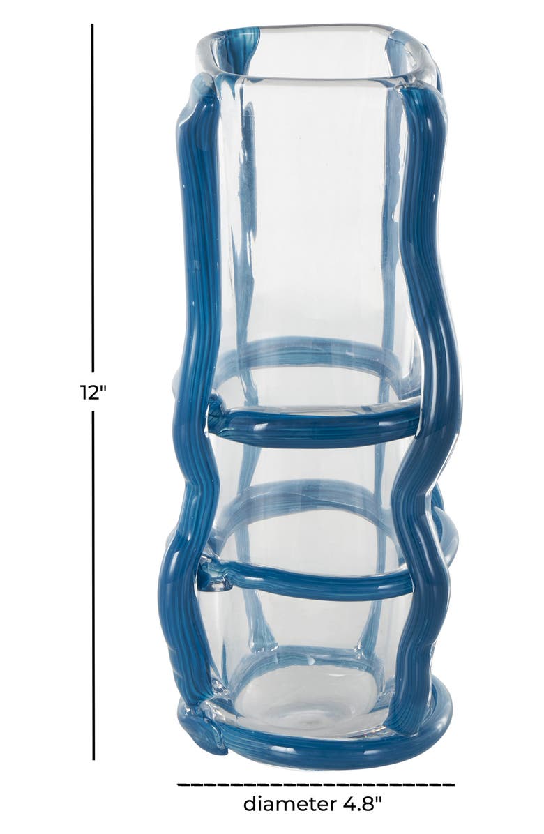 VIVIAN LUNE HOME Blue Recycled Glass Vase, Alternate, color,