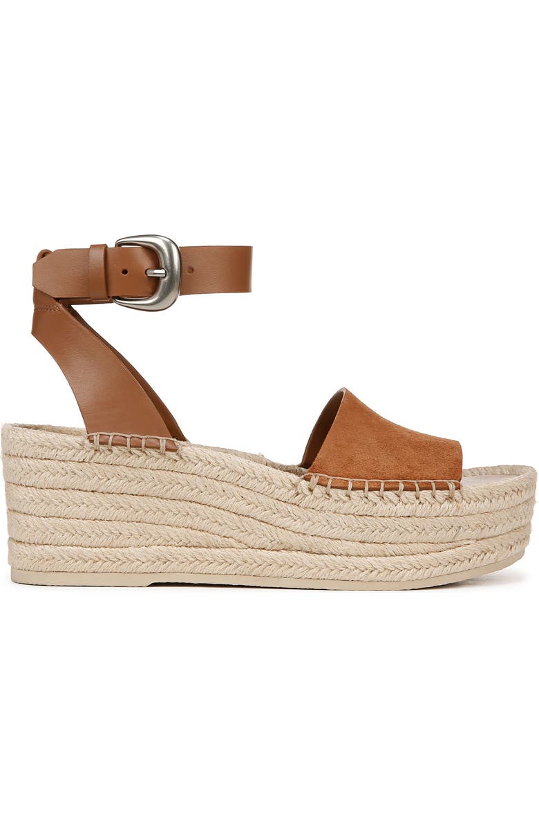 Vince Belisa Ankle Strap Espadrille Platform Wedge Sandal, Alternate, color, Sequoia Brown