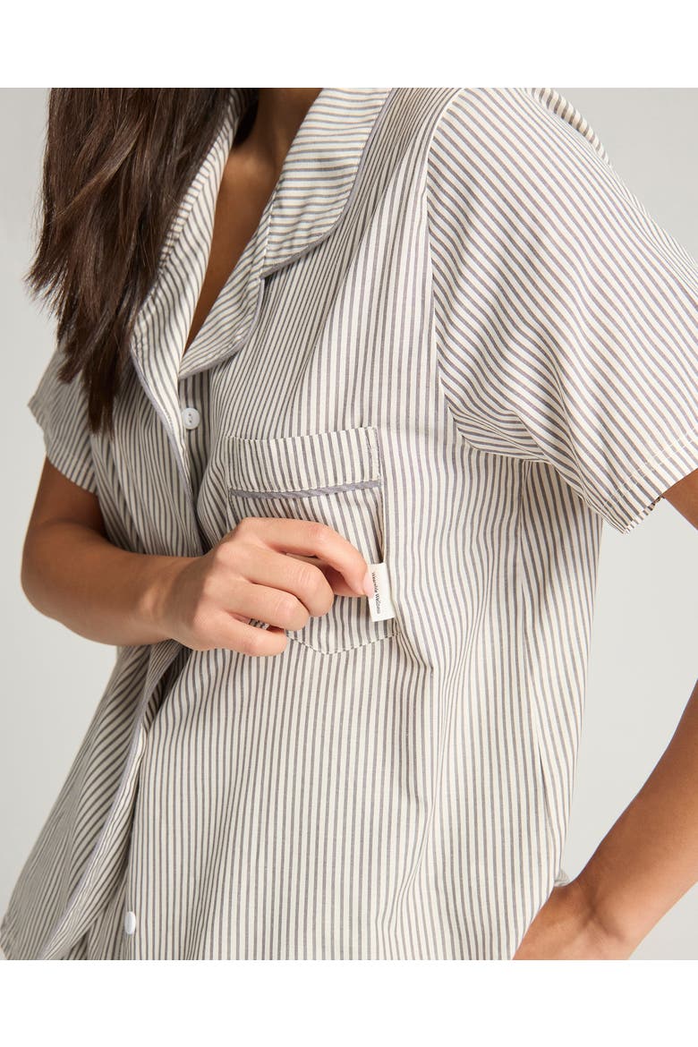 The Short PJ Set, Alternate, color, Dove Grey Stripe