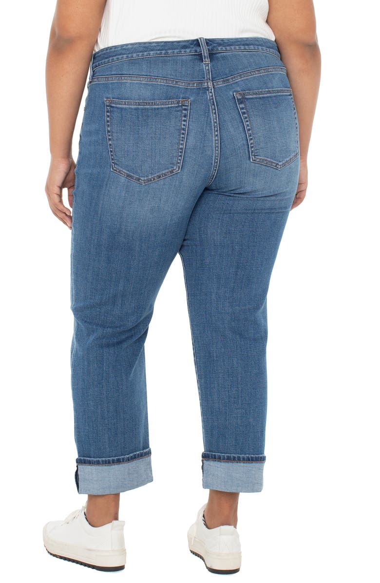 Liverpool Los Angeles Marley Cuffed Girlfriend Jeans, Alternate, color, Campus