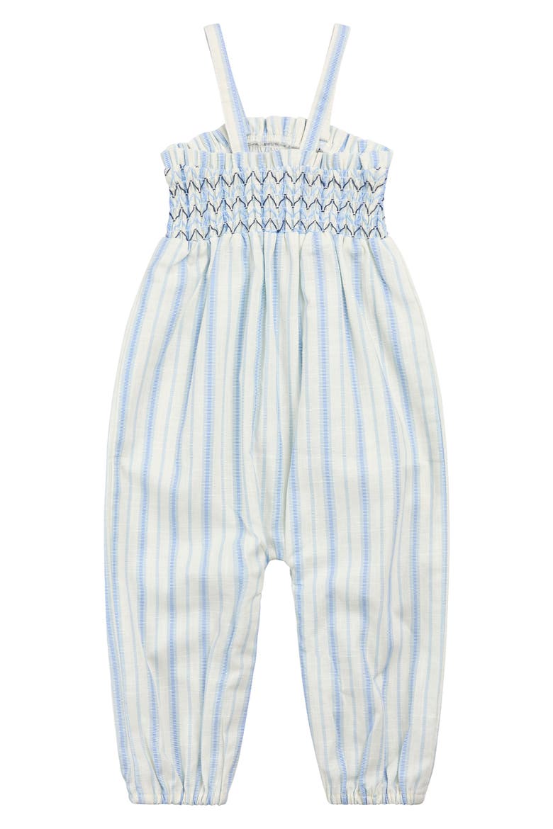 Smocked Bodice Organic Cotton Jumpsuit, Alternate, color, OFF WHITE