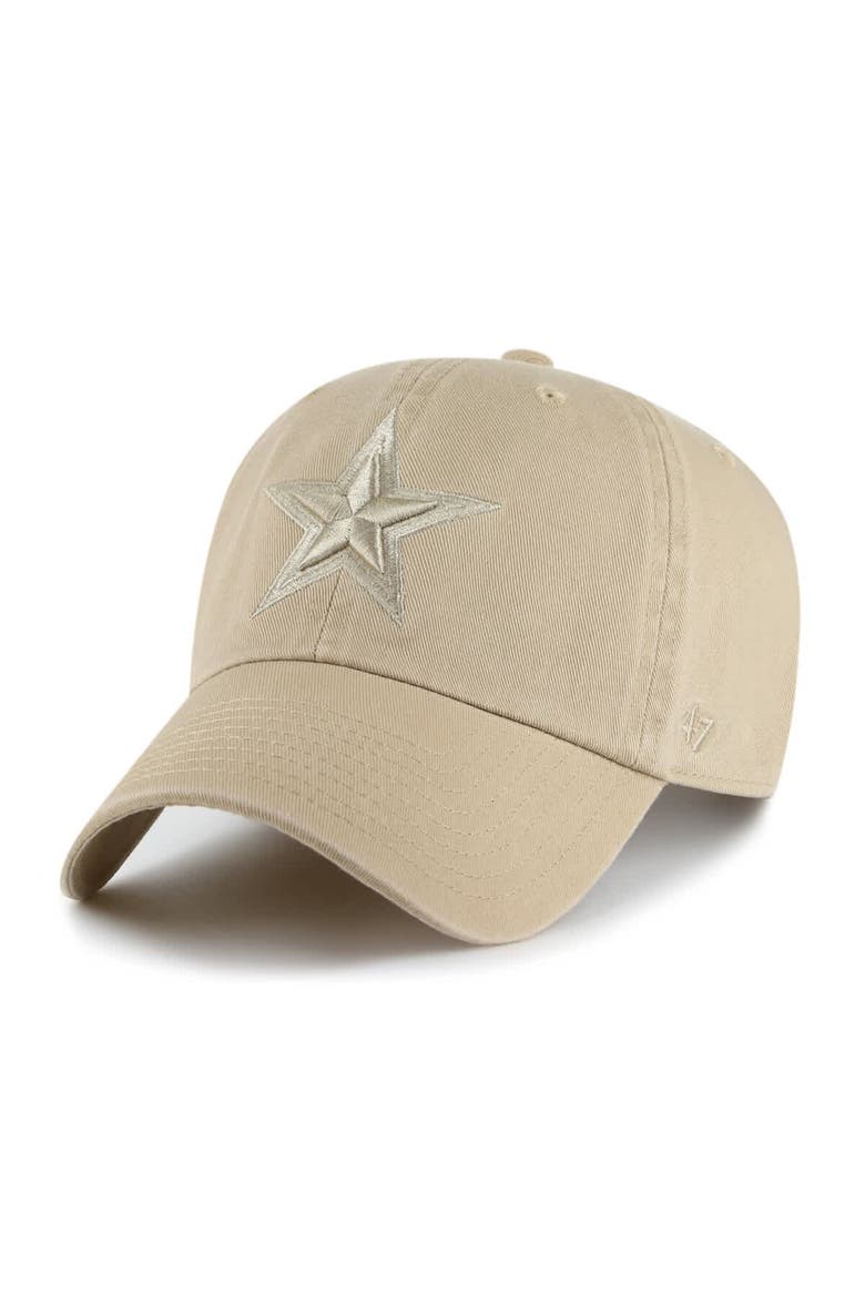 Men's '47  Khaki Dallas Cowboys Tonal Clean-Up Adjustable Hat, Main, color, Khaki