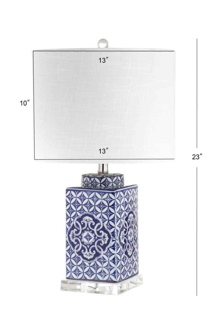 Choi 23" Chinoiserie LED Table Lamp, Blue/White, Alternate, color, Blue/White