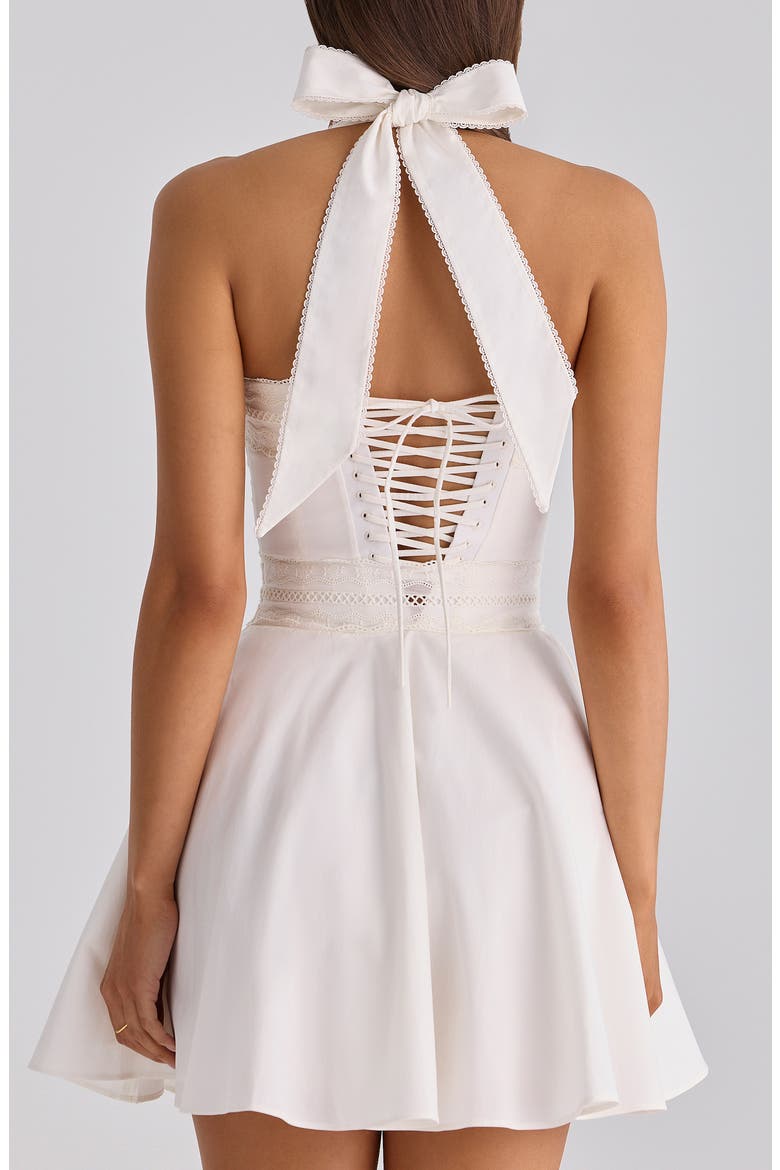 Cosette Halter Neck Minidress, Alternate, color, WHITE