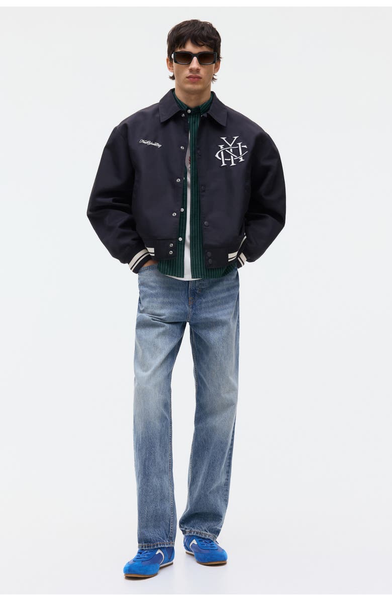 H&M Baseball Jacket, Alternate, color, Navy Blue/Nyc