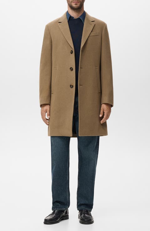 Slim Fit Wool Blend Overcoat