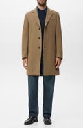 MANGO Slim Fit Wool Blend Overcoat