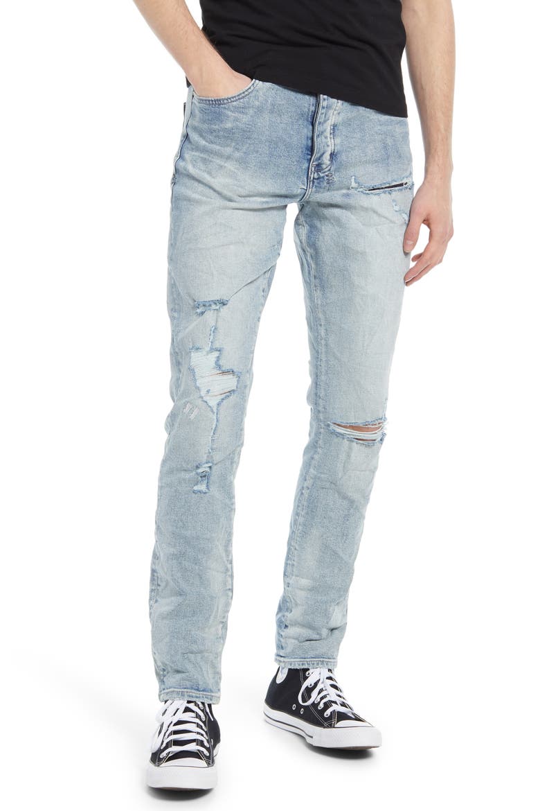 Chitch Punk Trashed Slim Fit Stretch Jeans, Main, color, PHILLY BLUE