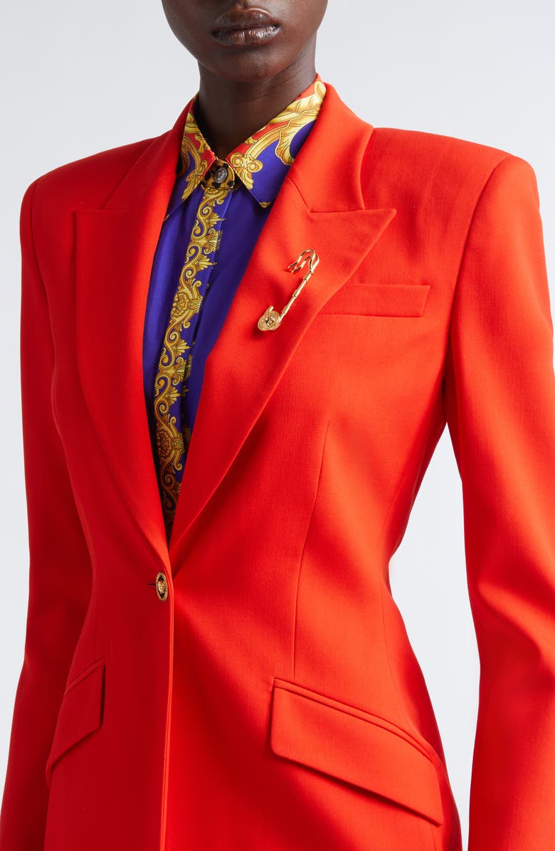 Versace First Line Versace Medusa Safety Pin Brooch, Alternate, color, Versace Gold