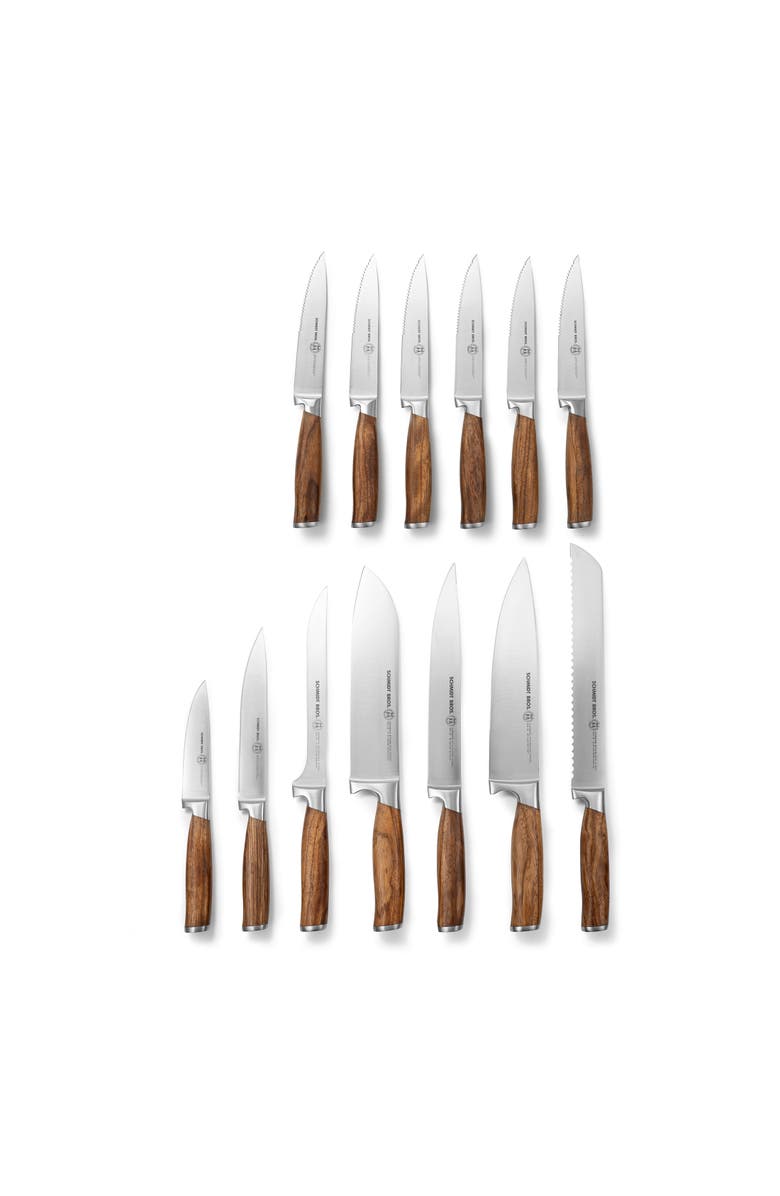 Schmidt Brothers Cutlery Zebra Wood 15-Piece Knife Block Set, Alternate, color, 