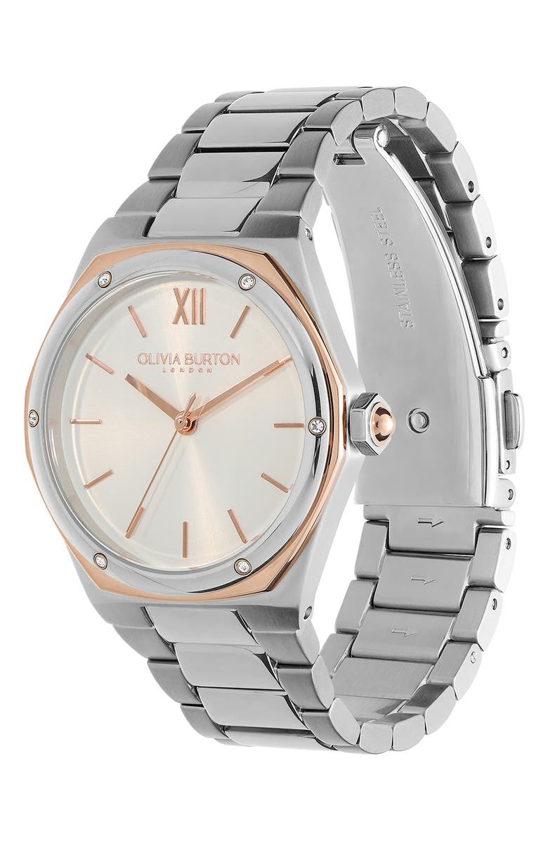 Olivia Burton Sports Luxe Hexa Bracelet Watch, 33mm, Alternate, color, White