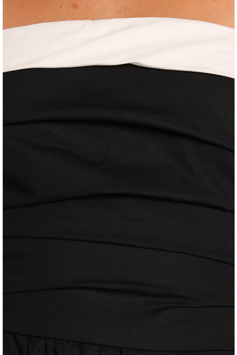 Marias Strapless Cotton Midi Dress, Alternate, color, BLACK