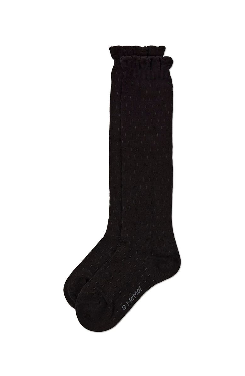 MeMoi Pointelle Soft Stretch Knee Socks, Alternate, color, Black