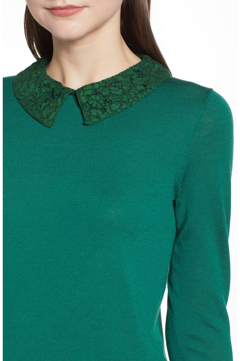 Tippi Sweater with Lace Collar, Alternate, color, ALPINE MEADOW