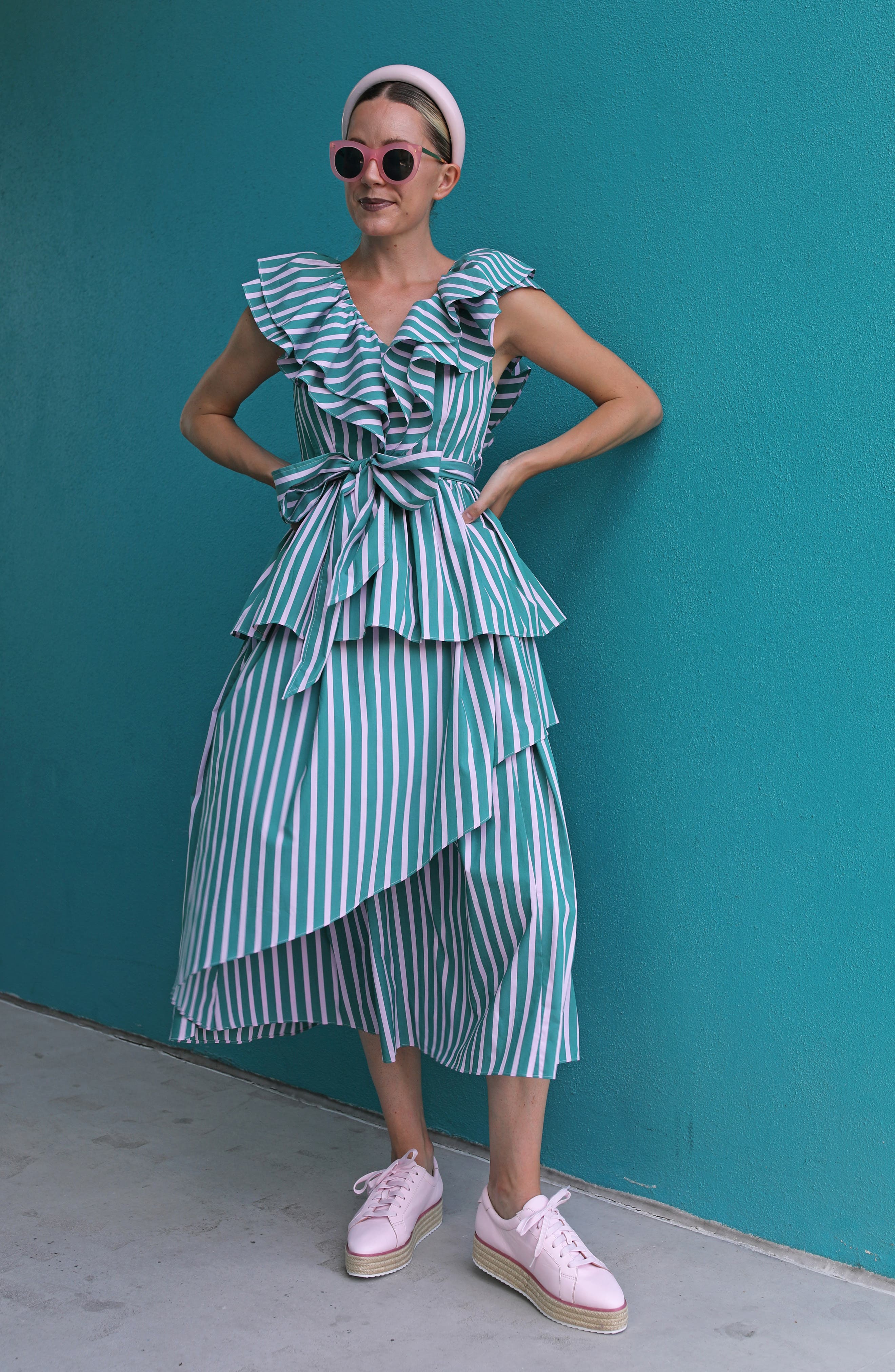 Halogen® x Atlantic-Pacific Stripe Asymmetrical Skirt (Women ...