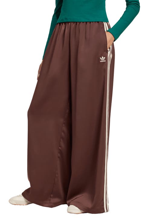 Wide Leg Satin Track Pants