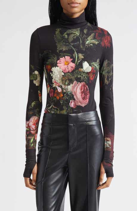Delaina Print Turtleneck Top