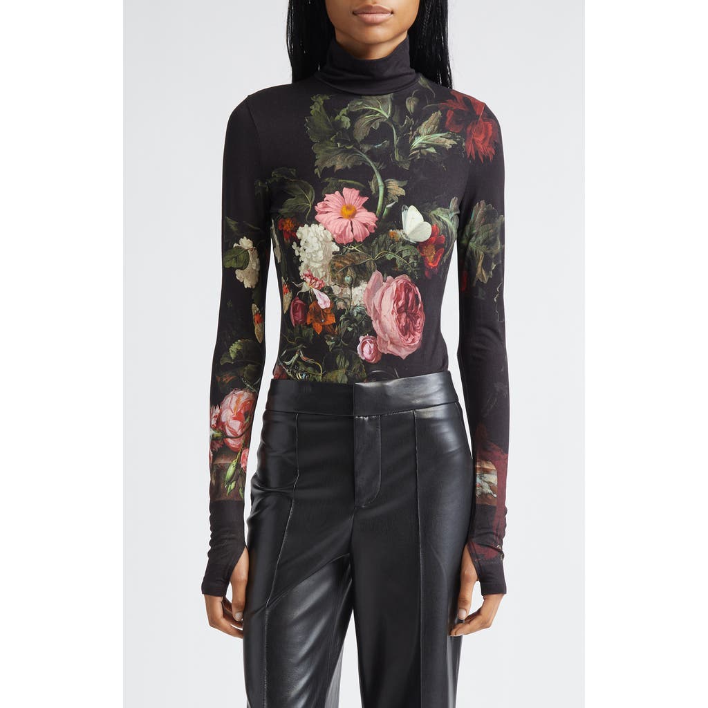 Alice And Olivia Delaina Long-sleeve Turtleneck Top In Black