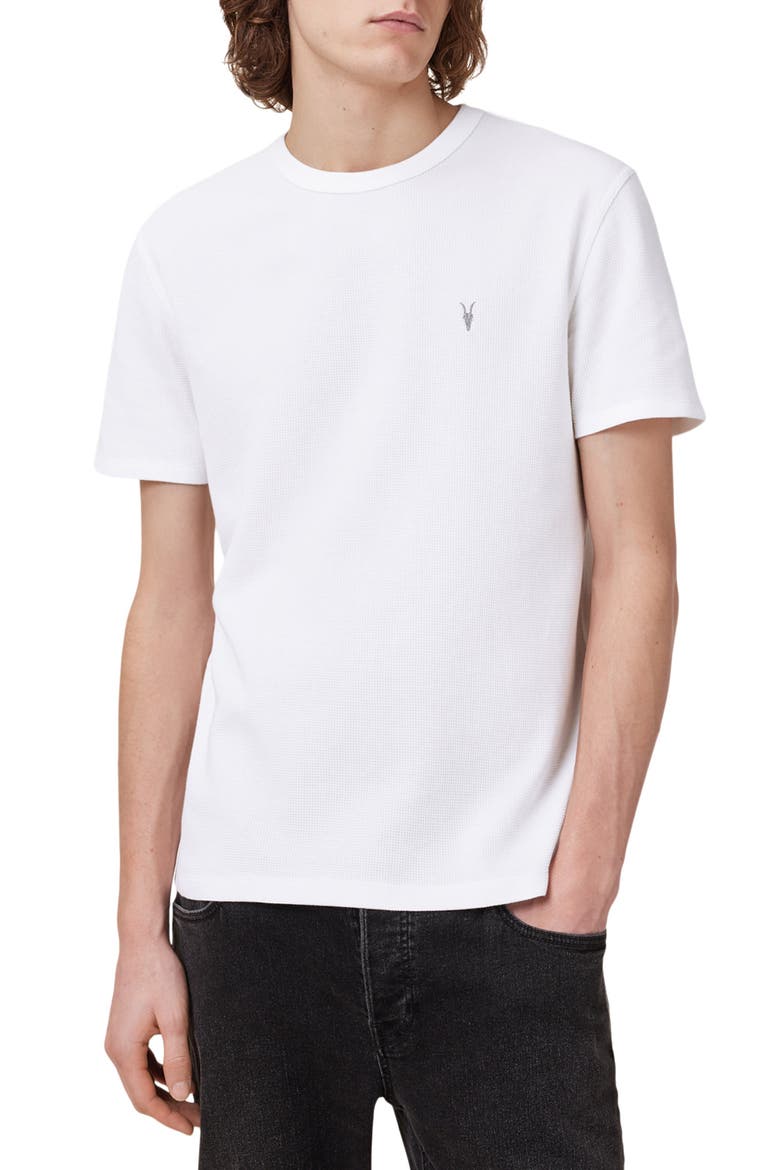 Ellis Waffle Knit Cotton T-Shirt, Main, color, CHALK WHITE
